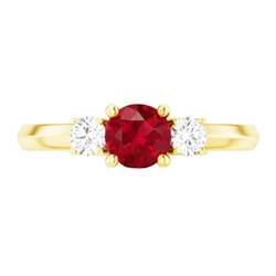 Bague Solitaire Rubis 1.25 Carats Or Jaune 14K