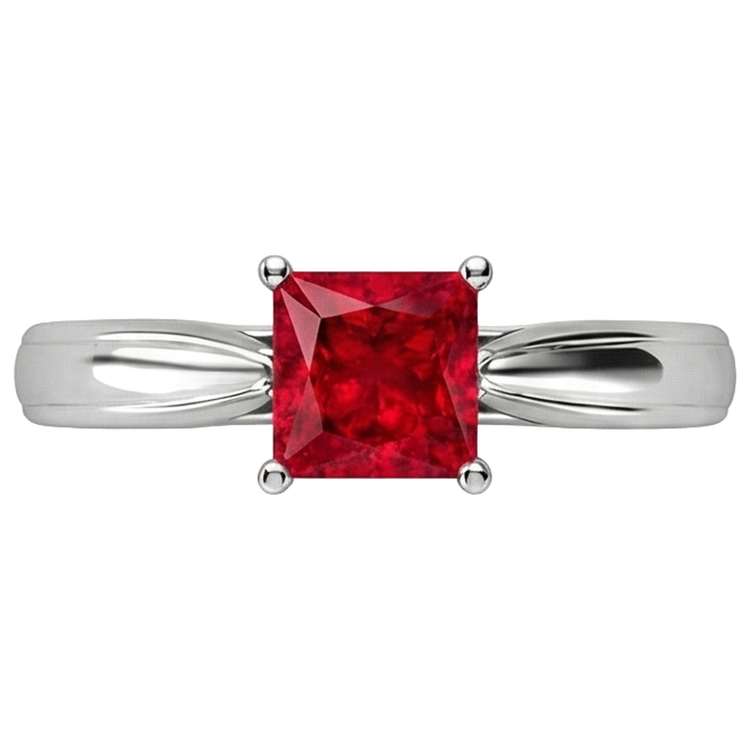 naturel princess rubis 1carats bague angle de côté