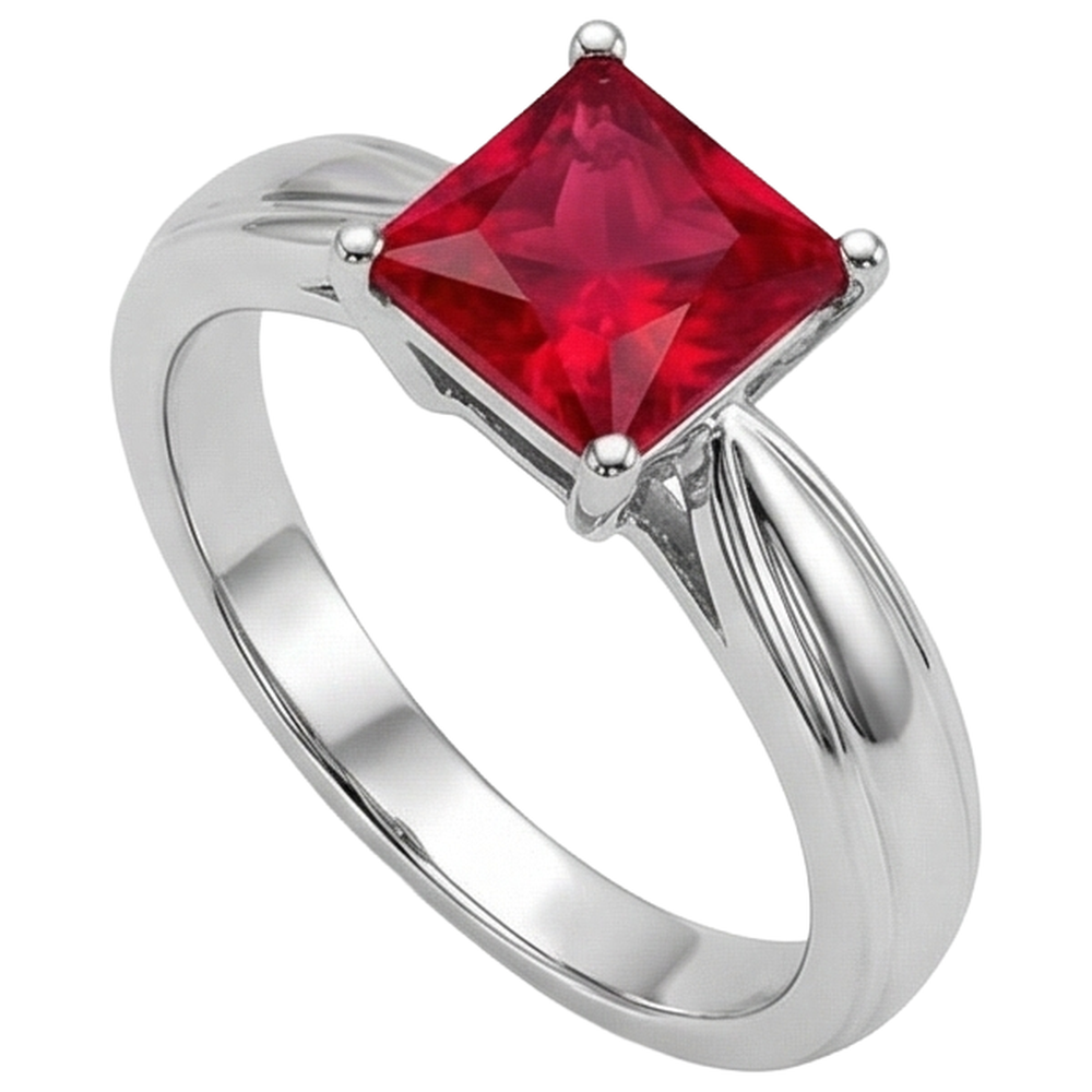 naturel princess rubis 1carats bague vue de dessus