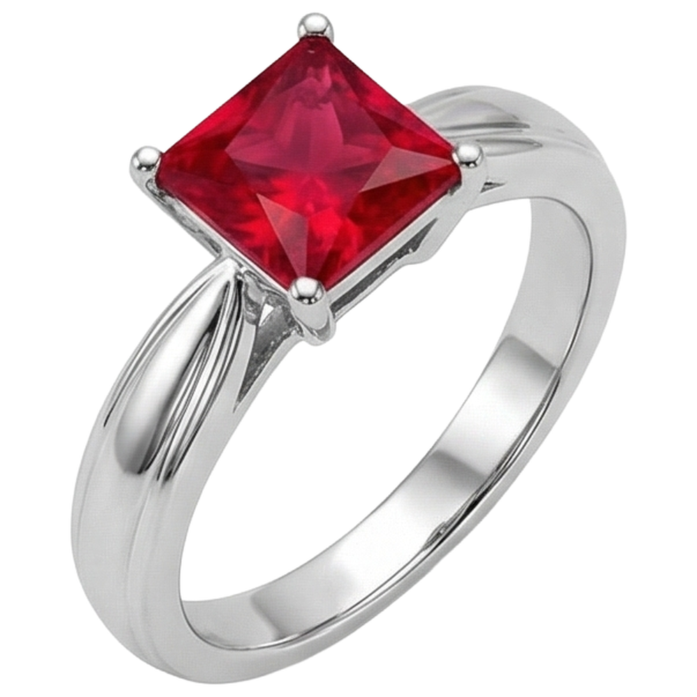naturel princess rubis 1carats bague vue de profil