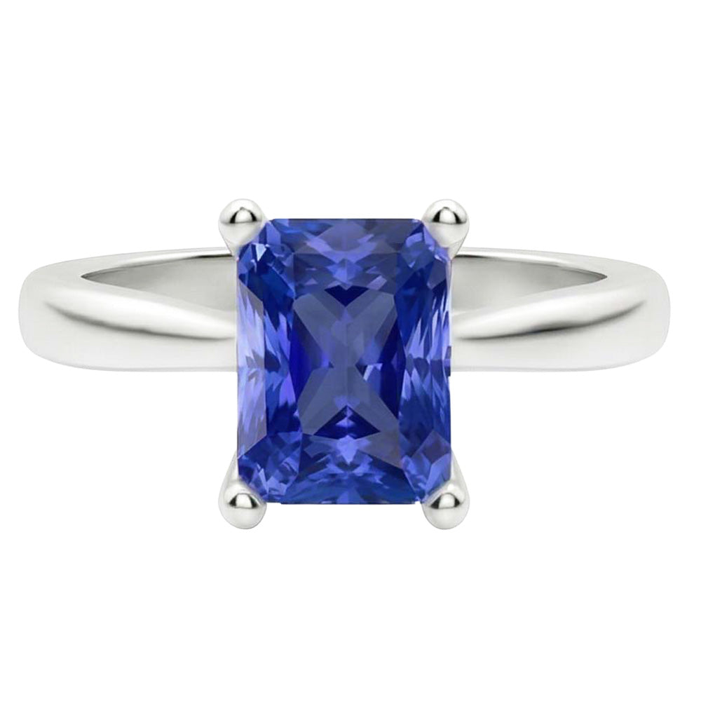 Bague Solitaire Saphir Bleu 2 Carats
