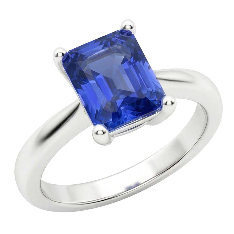 Bague Solitaire Saphir Bleu 2 Carats