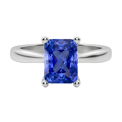 Bague Solitaire Saphir Bleu 2 Carats