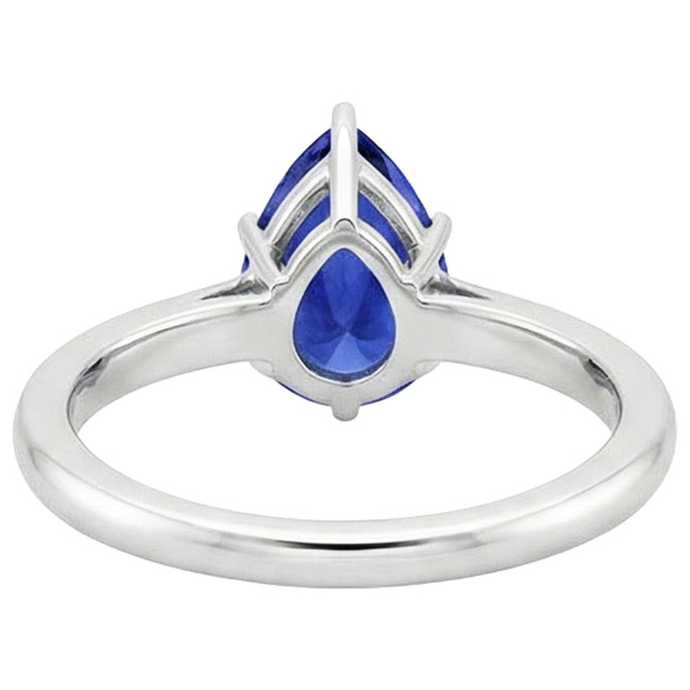 naturel pear saphir 4carats bague angle de côté