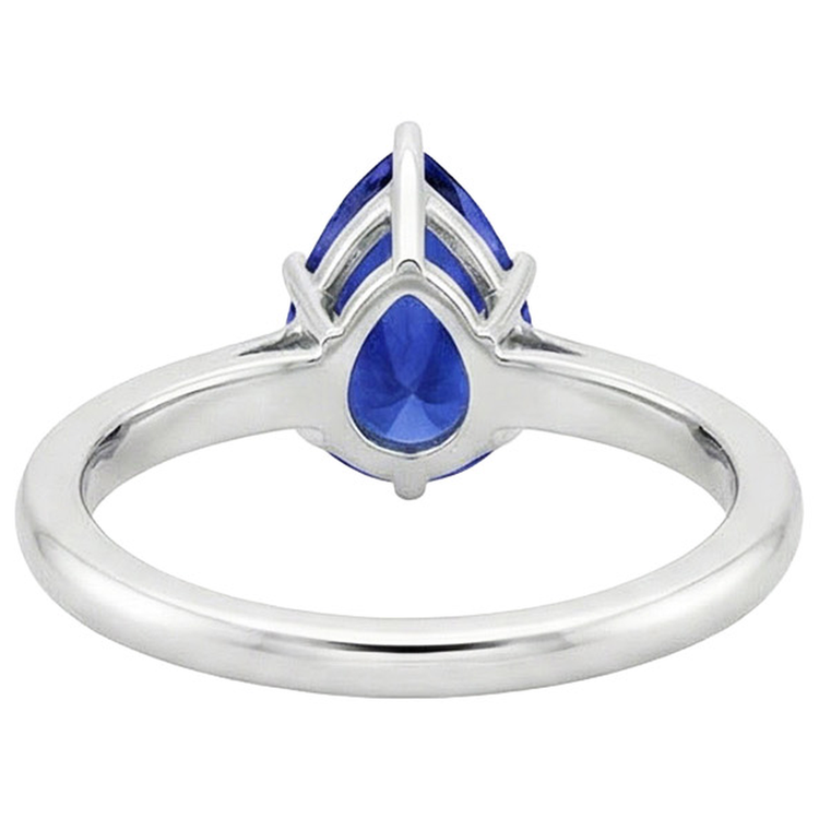 naturel pear saphir 4carats bague angle de côté