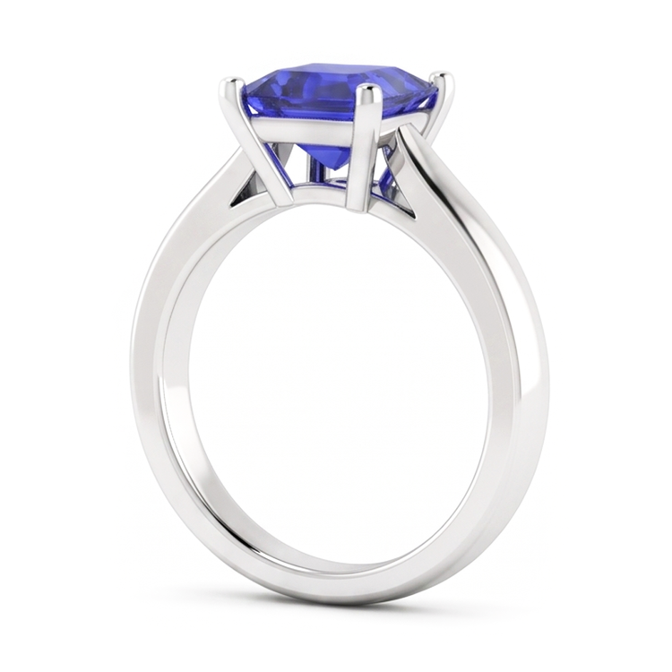 Bague Solitaire Saphir Bleu Asscher Cut