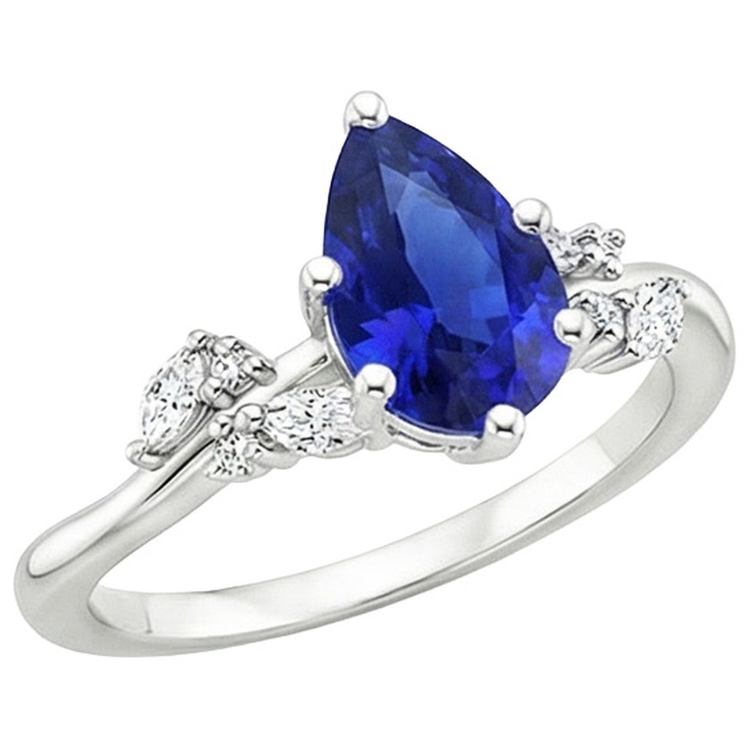 naturel marquise diamant 3.50carats bague angle de côté