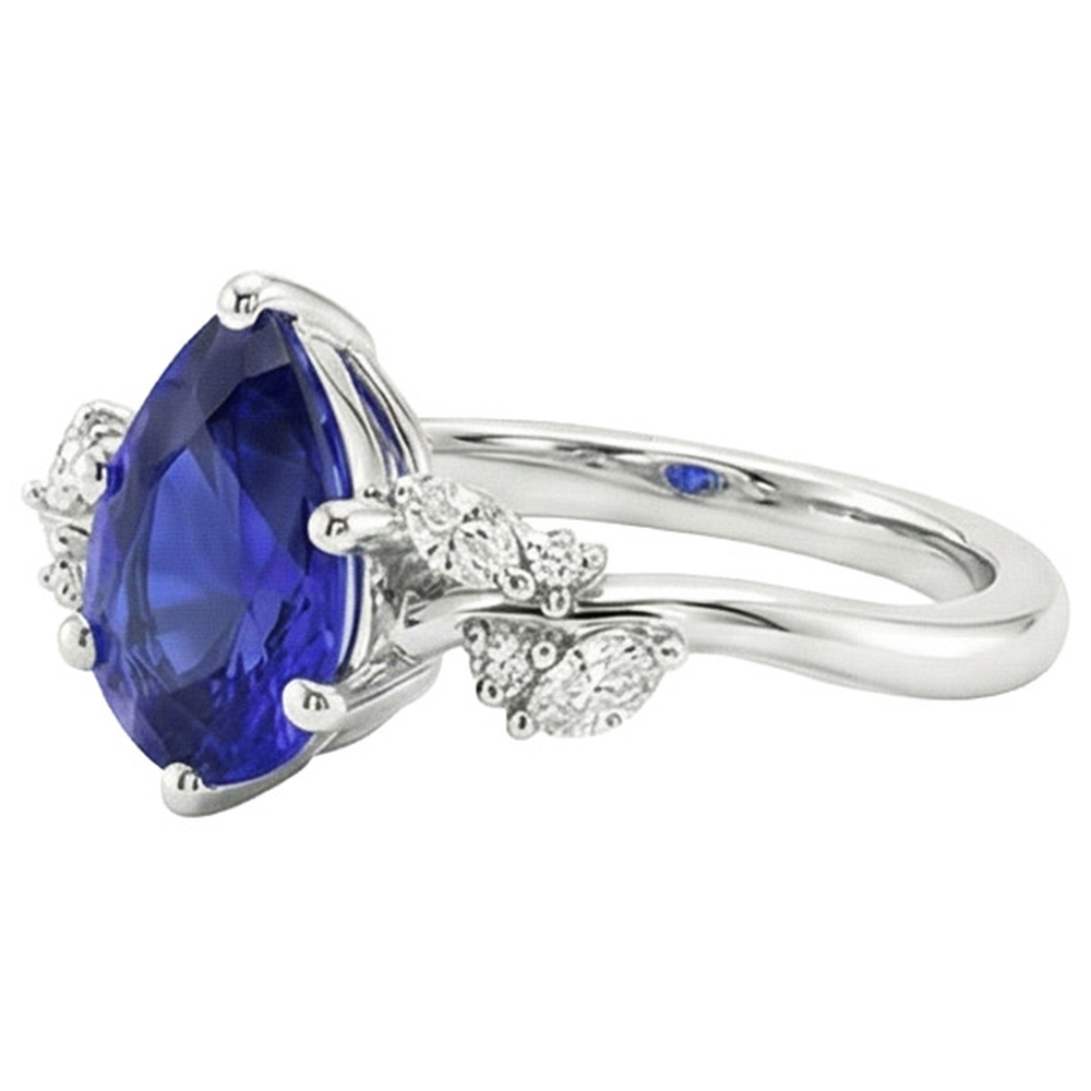 naturel marquise diamant 3.50carats bague sur blanc