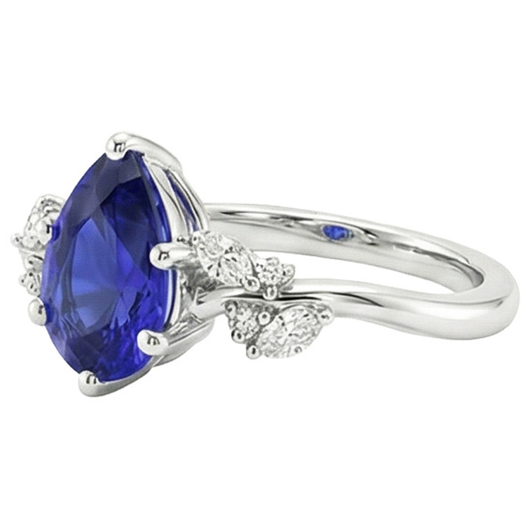 naturel marquise diamant 3.50carats bague sur blanc
