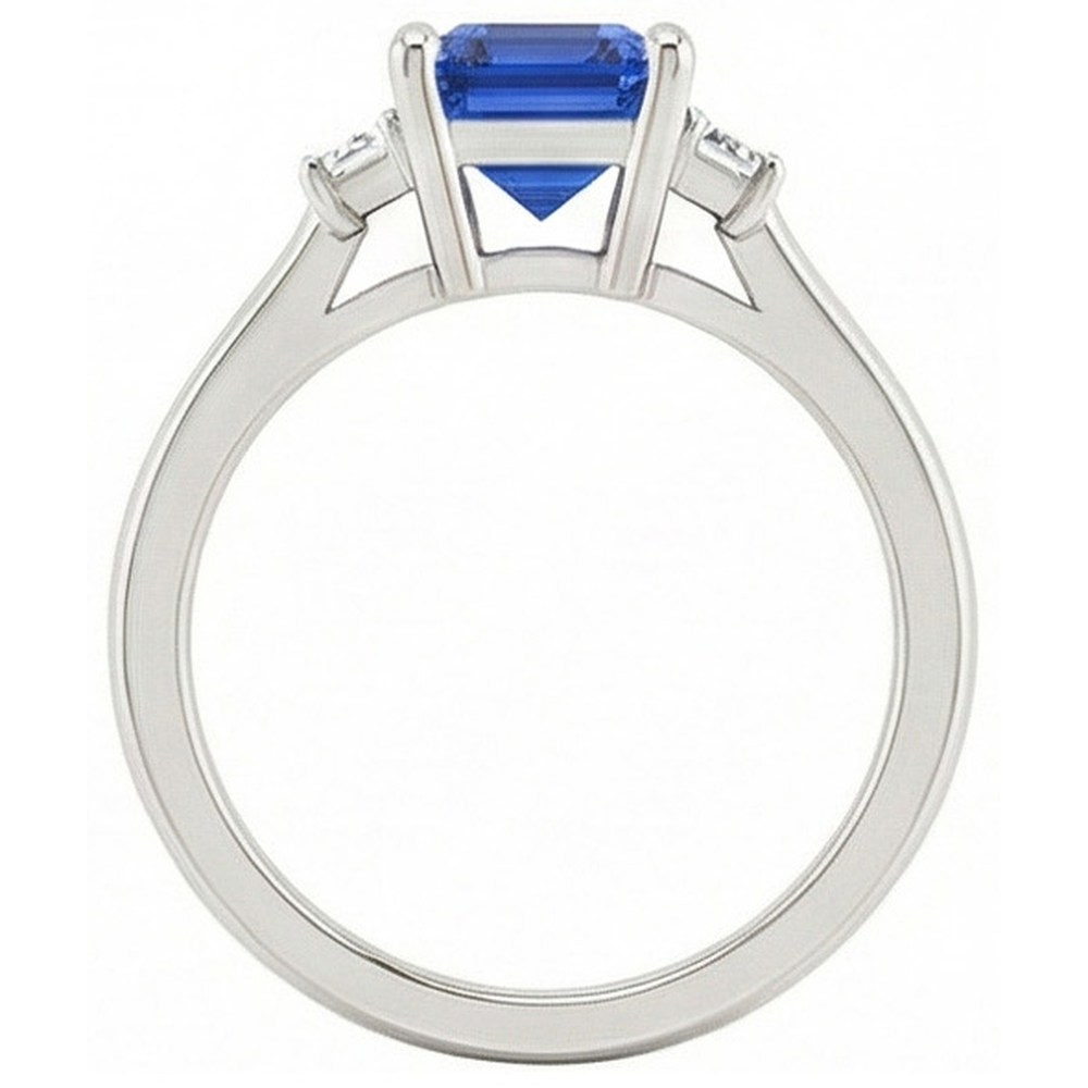 naturel saphir 2carats bague vue de dessus