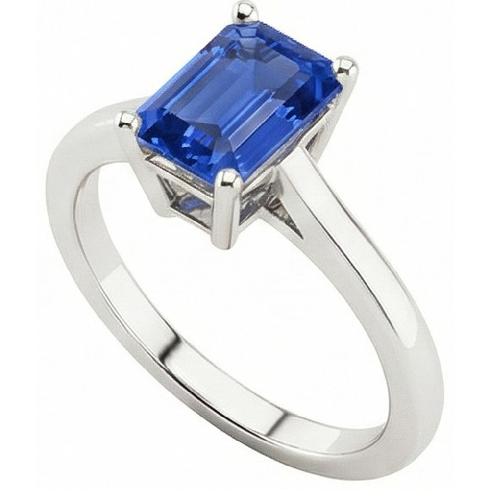naturel saphir 2carats bague angle de côté