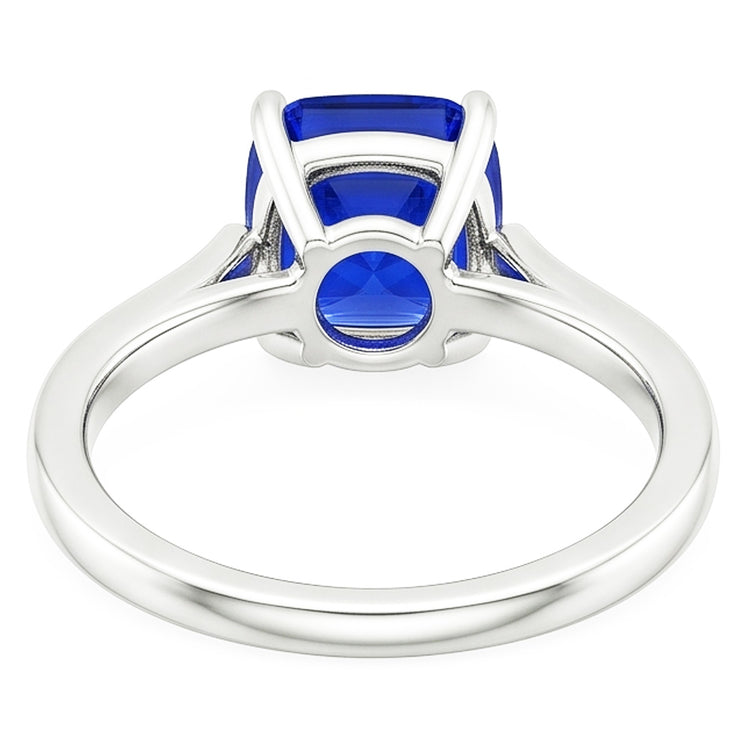 Bague Solitaire Saphir Bleu Naturel 1.50 Carats Bijoux Femme Or