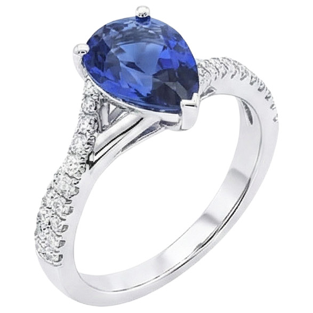 naturel pear diamant 4carats bague angle de côté