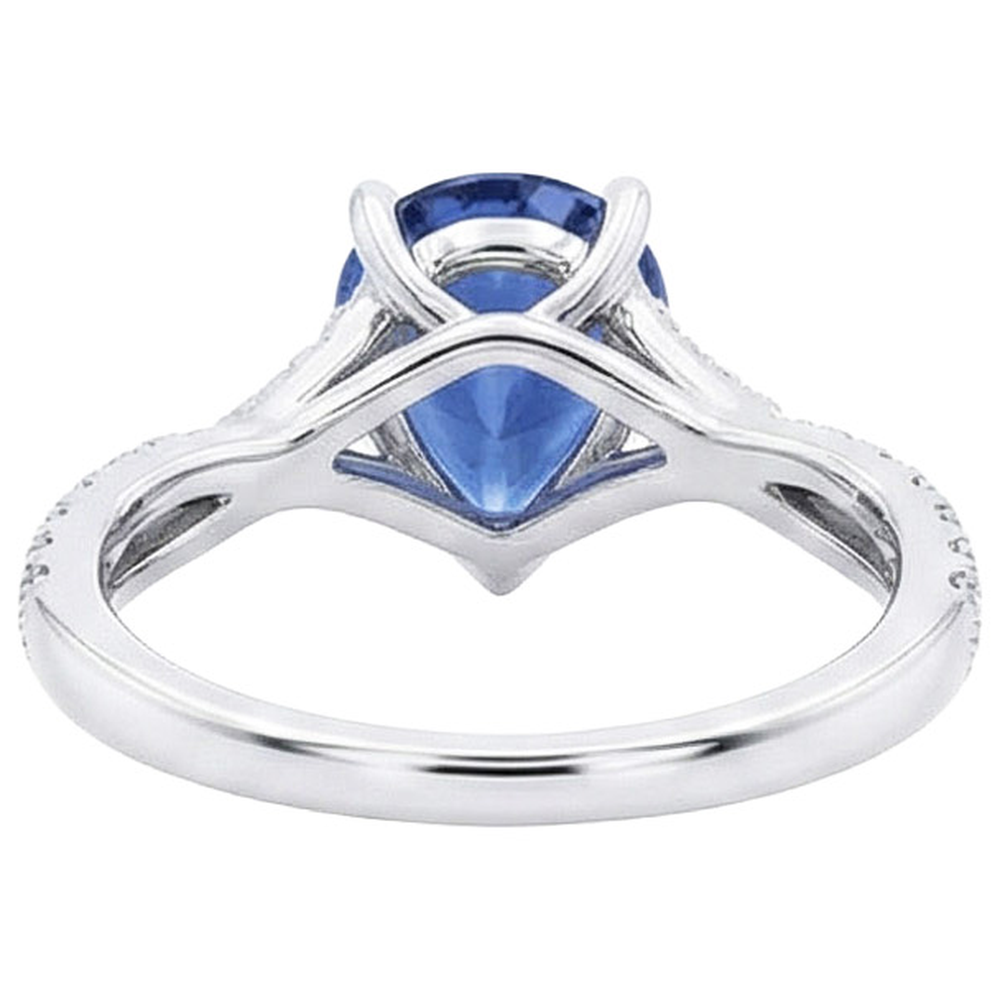 naturel pear diamant 4carats bague vue de dessus