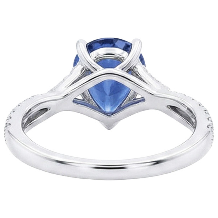 naturel pear diamant 4carats bague vue de dessus