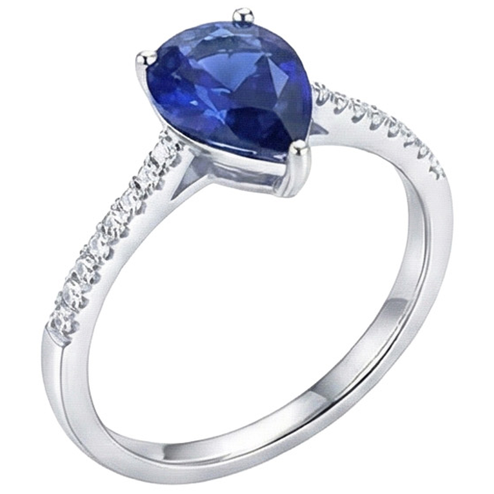 naturel oval diamant 2.50carats bague vue de face