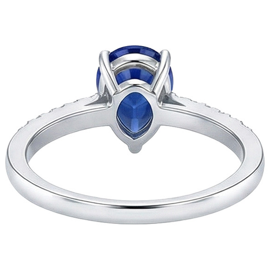 naturel oval diamant 2.50carats bague angle de côté