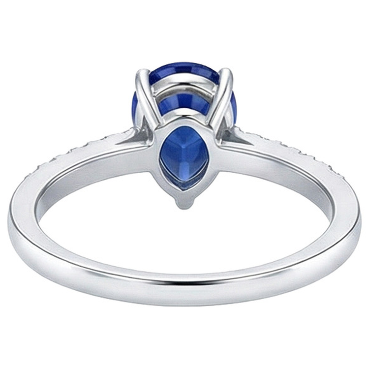 naturel oval diamant 2.50carats bague angle de côté