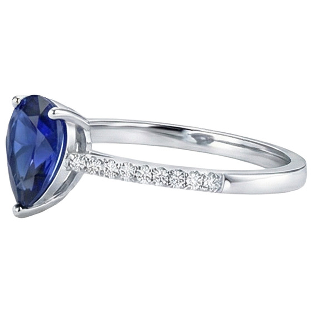 naturel oval diamant 2.50carats bague vue de dessus