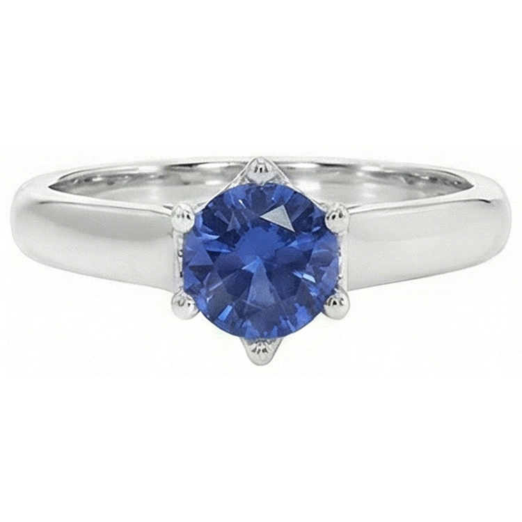 naturel round diamant 2carats bague vue de face