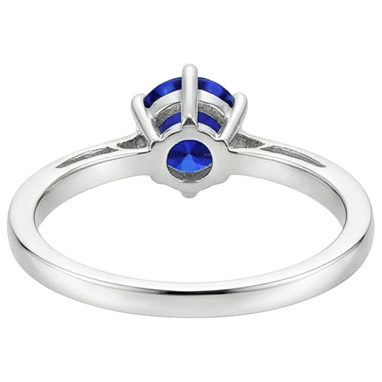 naturel round saphir 2.50carats bague vue de profil