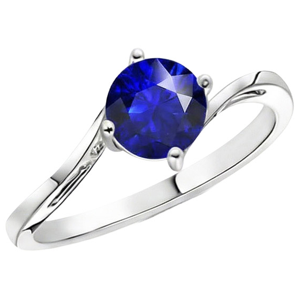 naturel round saphir 2.50carats bague vue de dessus