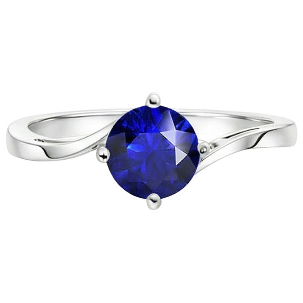 naturel round saphir 2.50carats bague angle de côté
