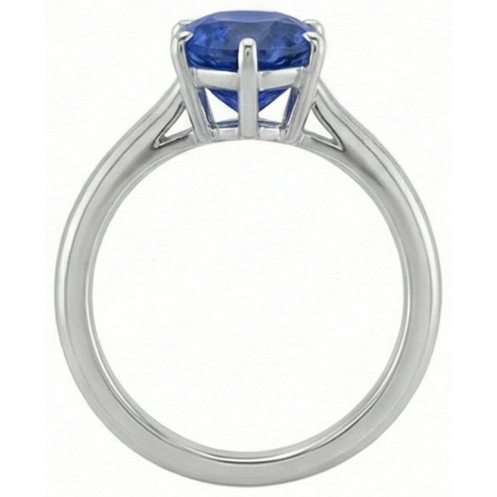 naturel pear saphir 2carats bague angle de côté
