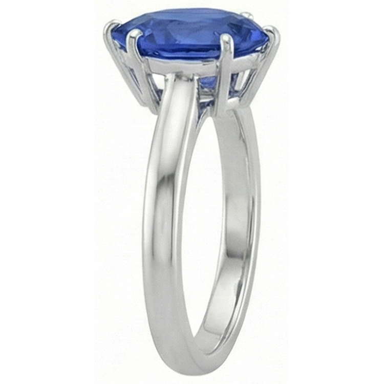 naturel pear saphir 2carats bague sur blanc