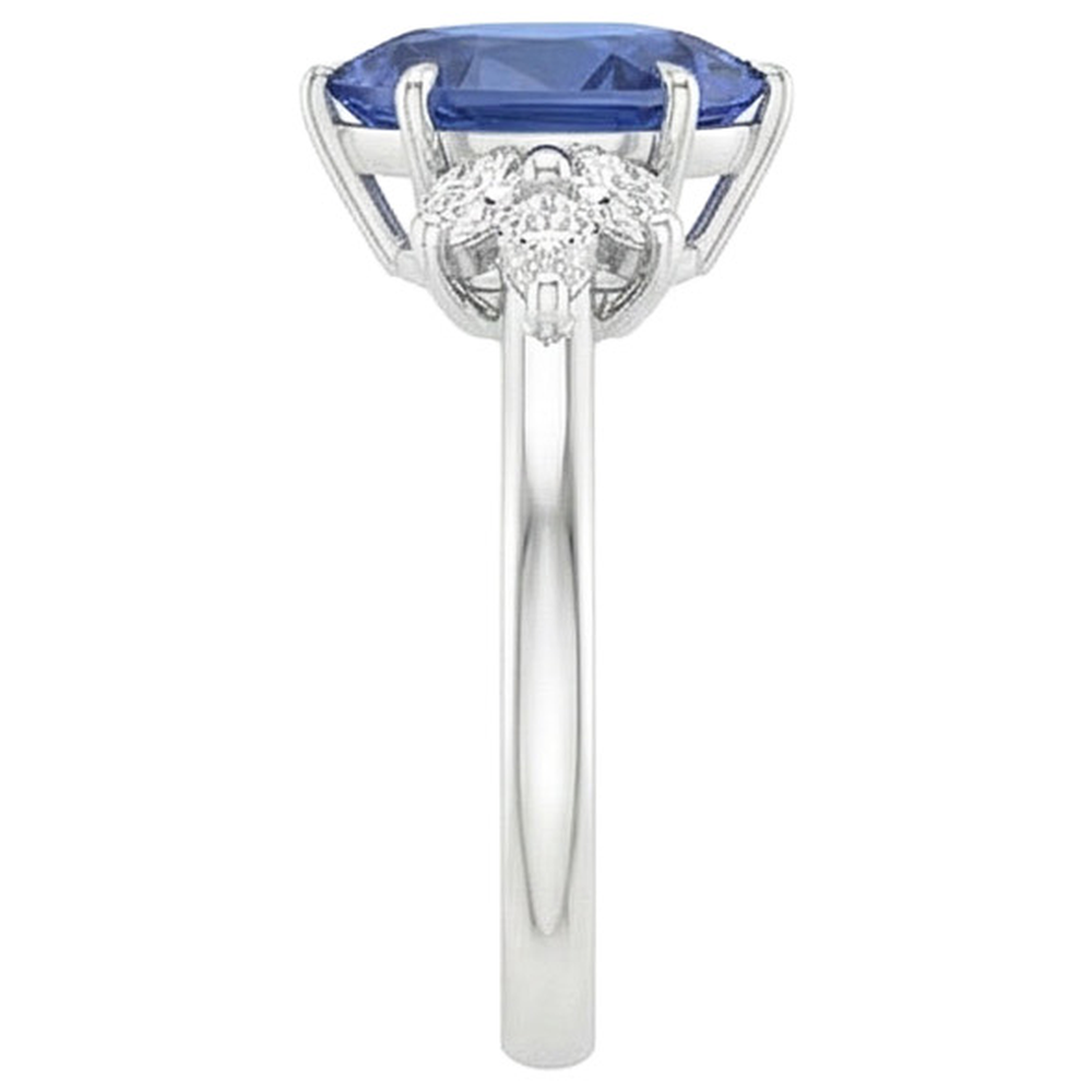 naturel pear diamant 5carats bague sur blanc