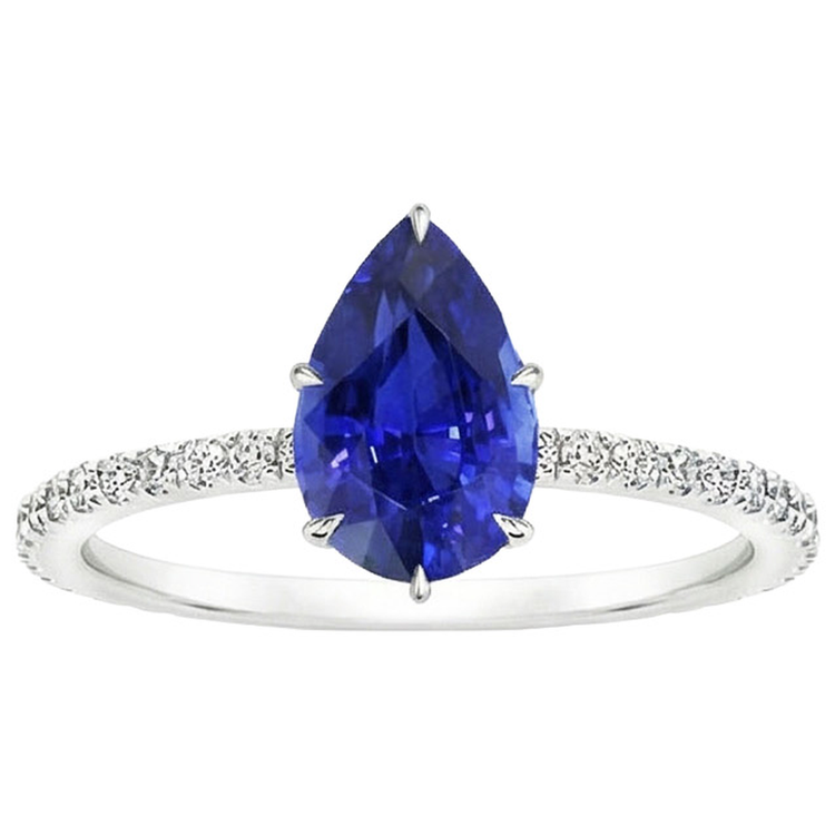 naturel pear diamant 4.50carats bague détail rapproché