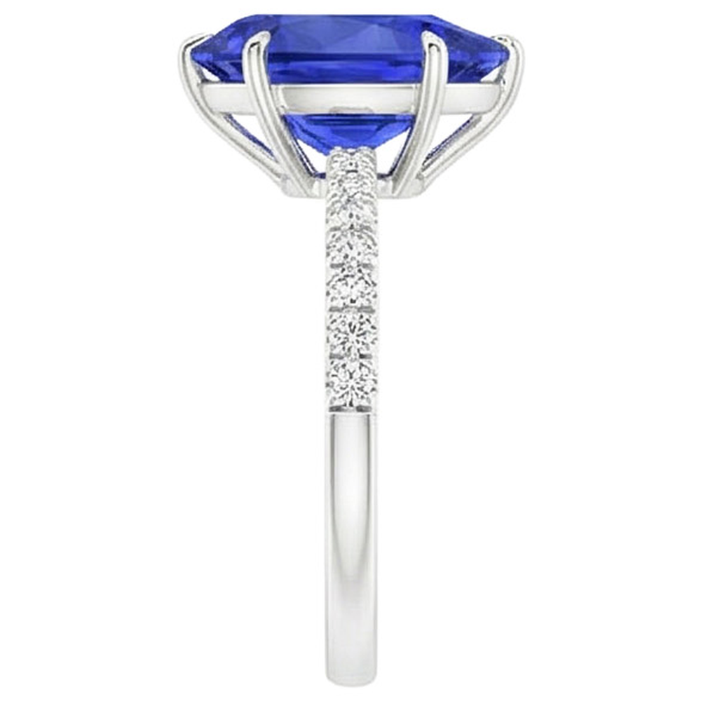 naturel pear diamant 4.50carats bague vue de profil