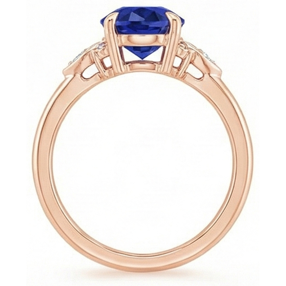 naturel oval saphir 4carats bague sur blanc