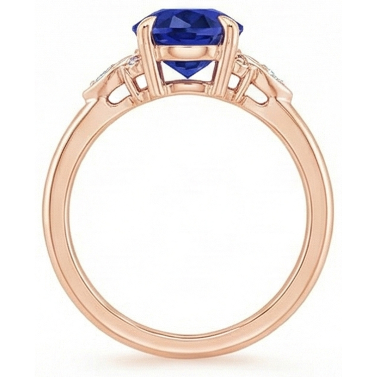 naturel oval saphir 4carats bague sur blanc