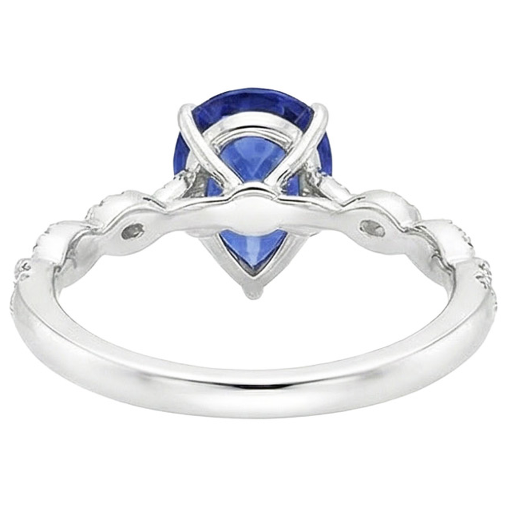 naturel pear diamant 3.50carats bague détail rapproché