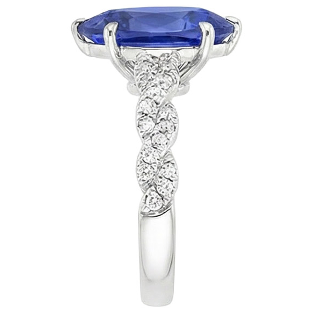 naturel pear diamant 3.50carats bague sur blanc