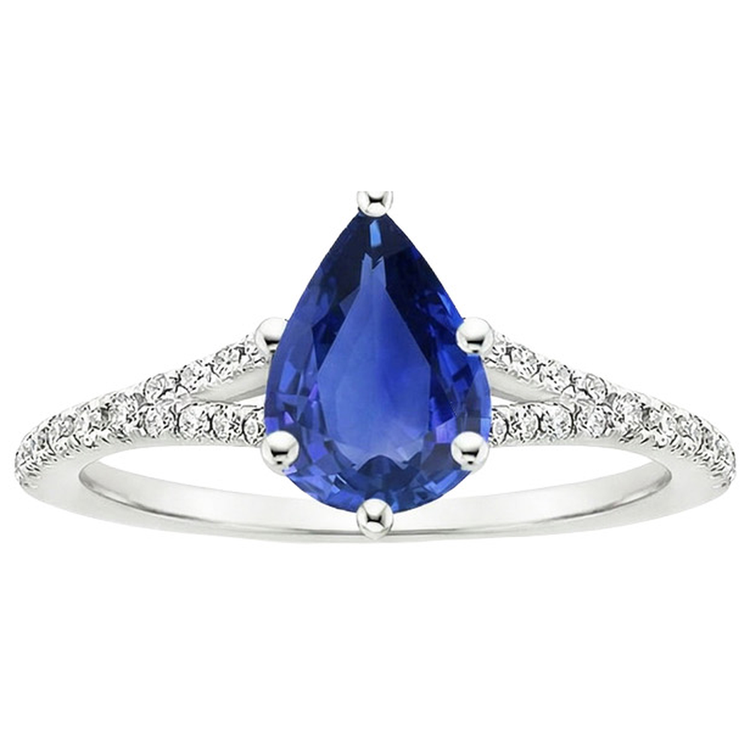 naturel pear diamant 3.25carats bague détail rapproché