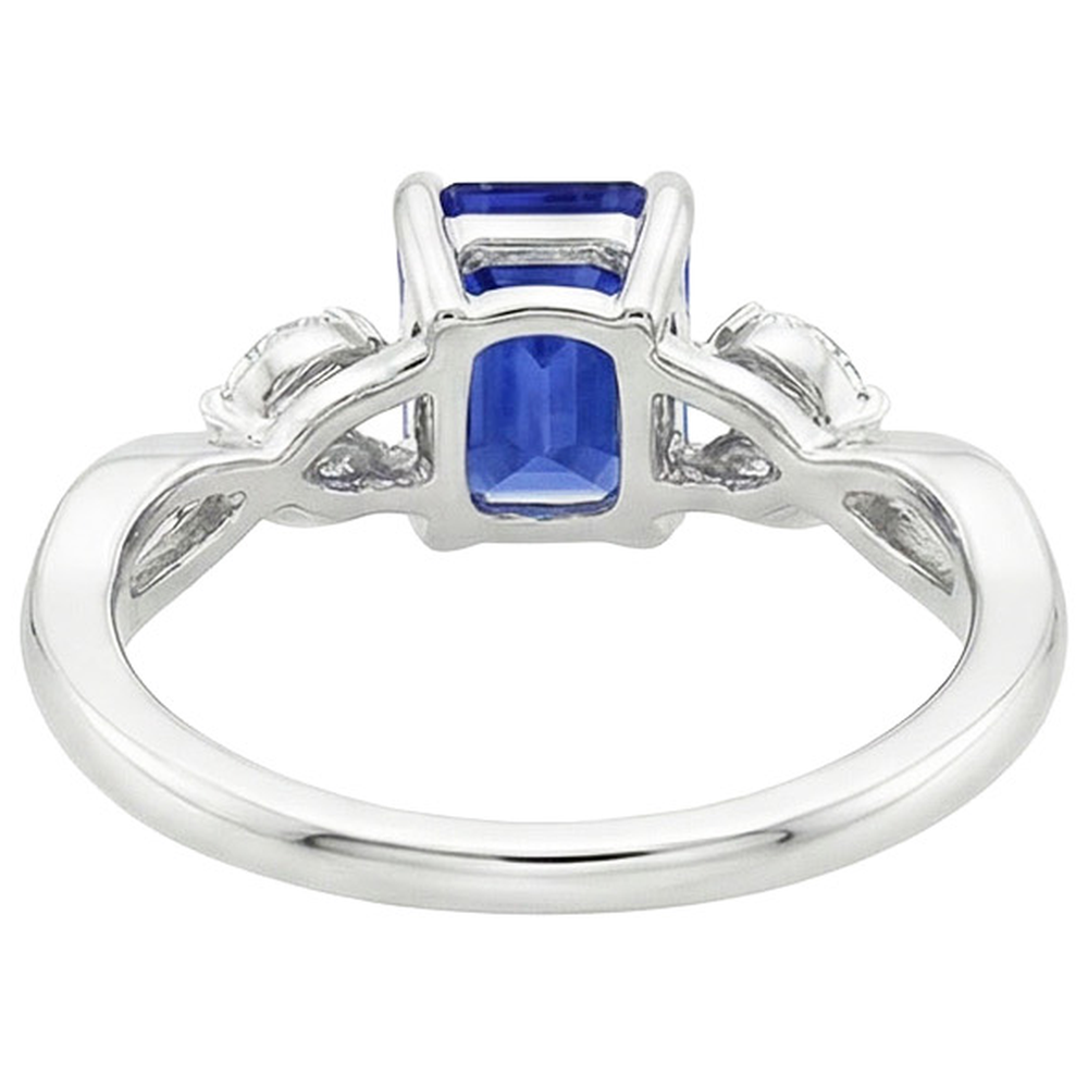 naturel marquise saphir 4carats bague vue de dessus