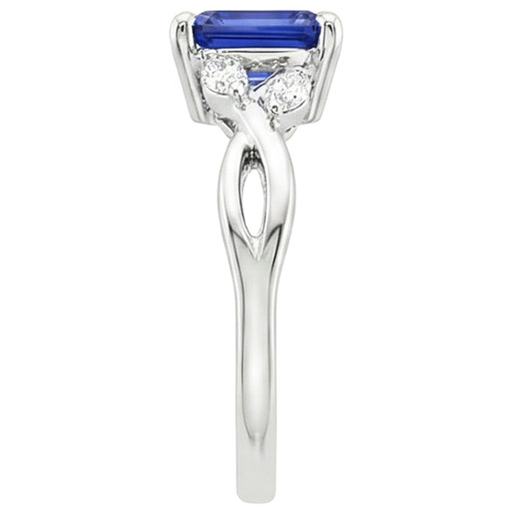 naturel marquise saphir 4carats bague sur blanc