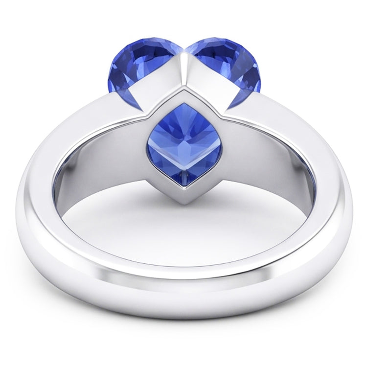 Bague Solitaire Saphir Ceylan 2 Carats Bague Épaisse En Forme De Coeur