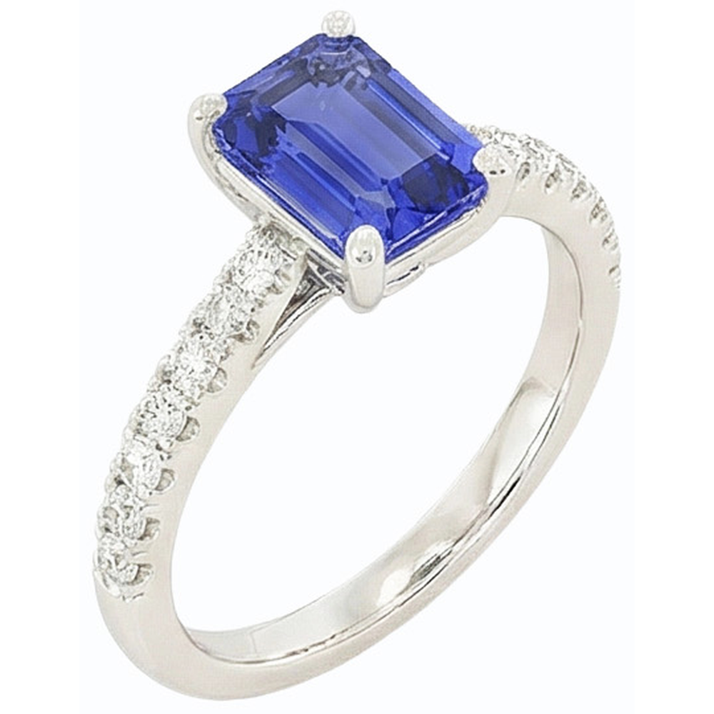 naturel diamant 3.75carats bague angle de côté