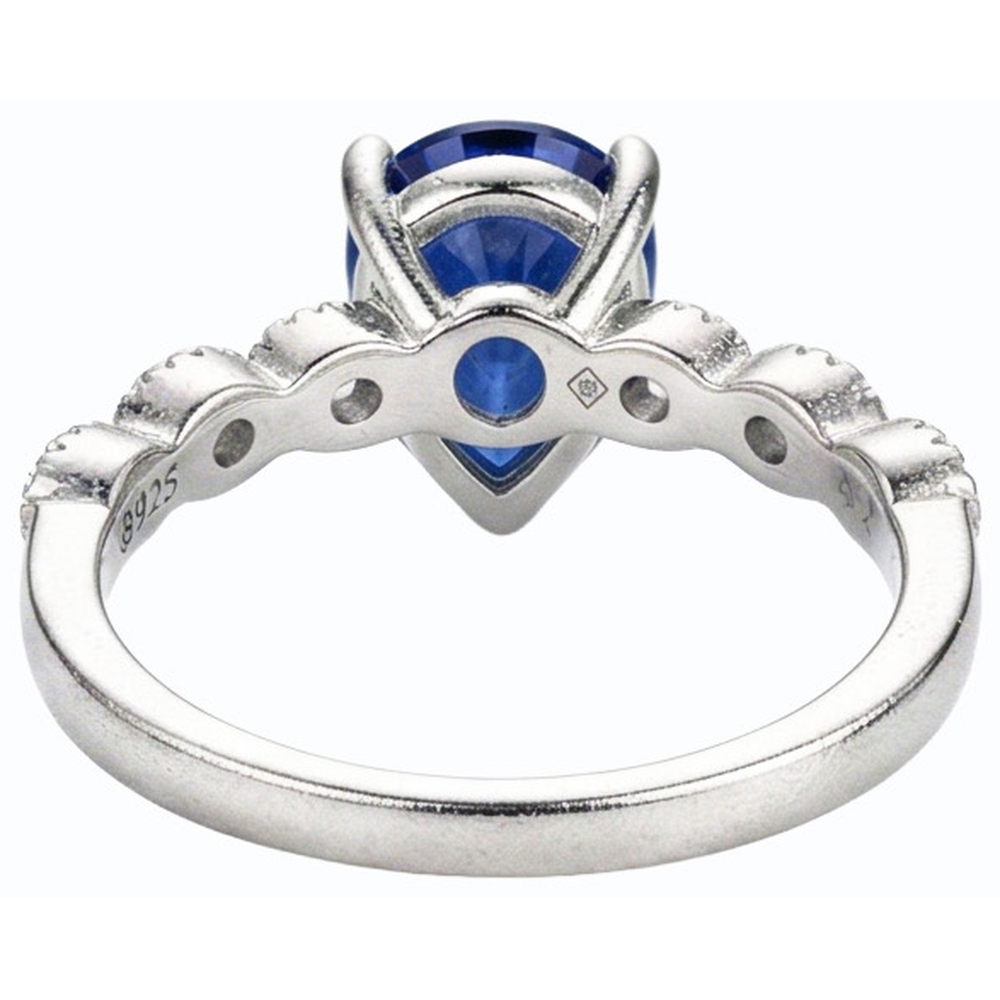 naturel pear diamant 3.50carats bague angle de côté