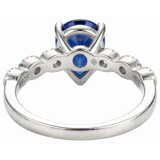 naturel pear diamant 3.50carats bague angle de côté
