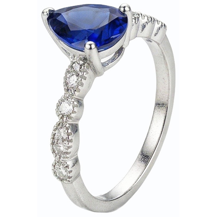 naturel pear diamant 3.50carats bague vue de profil