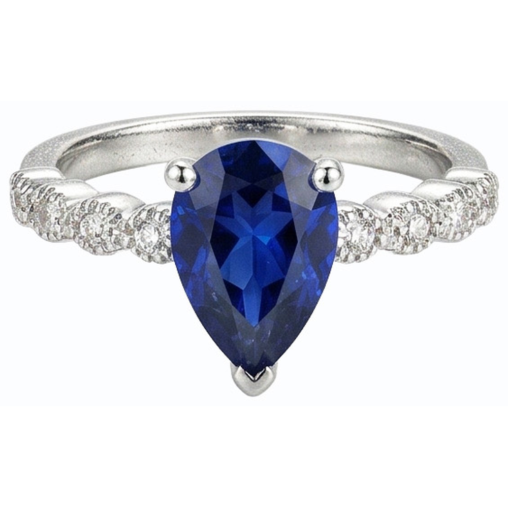 naturel pear diamant 3.50carats bague sur blanc