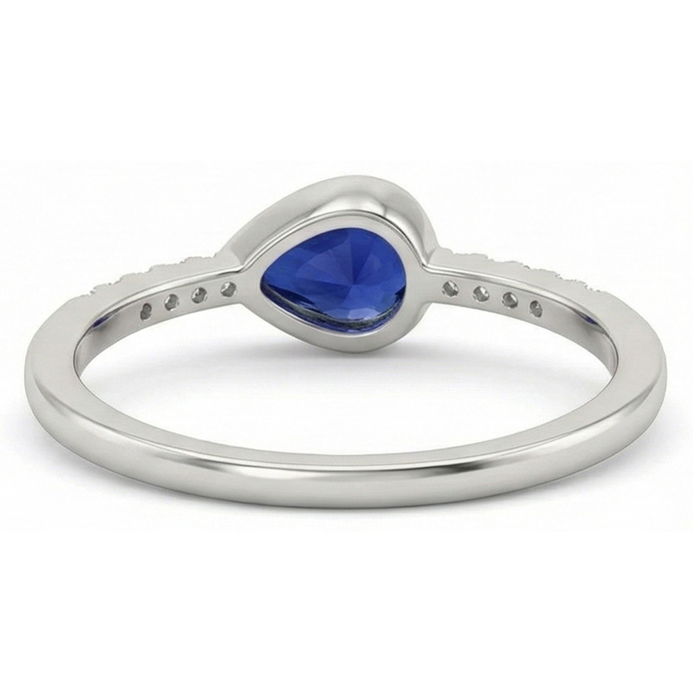 naturel pear diamant 2.50carats bague sur blanc