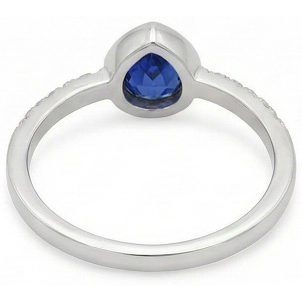 naturel pear diamant 2.50carats bague vue de profil