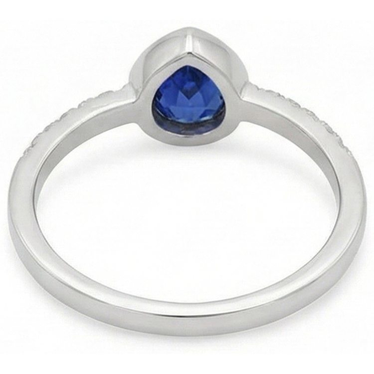 naturel pear diamant 2.50carats bague vue de profil