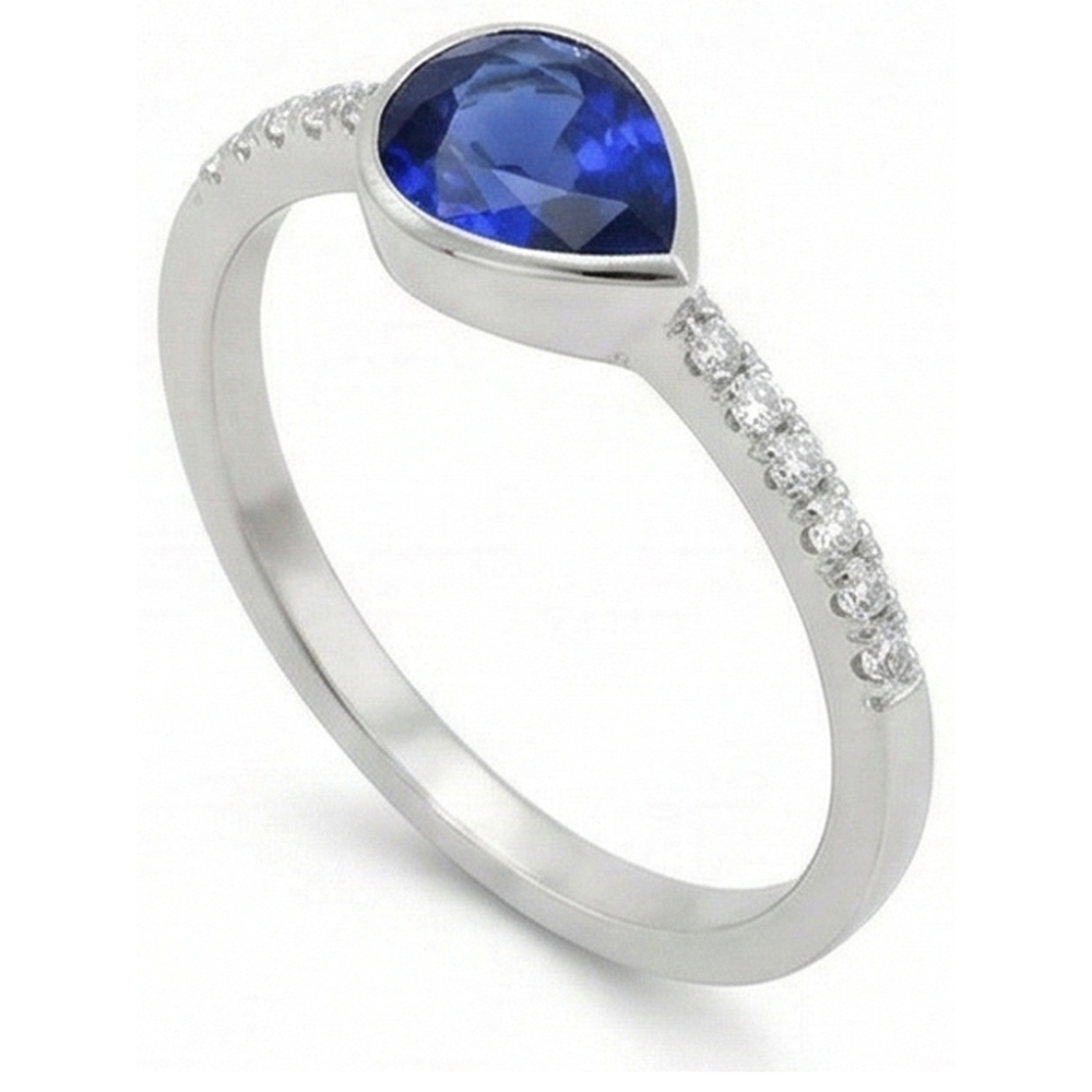 naturel pear diamant 2.50carats bague détail rapproché