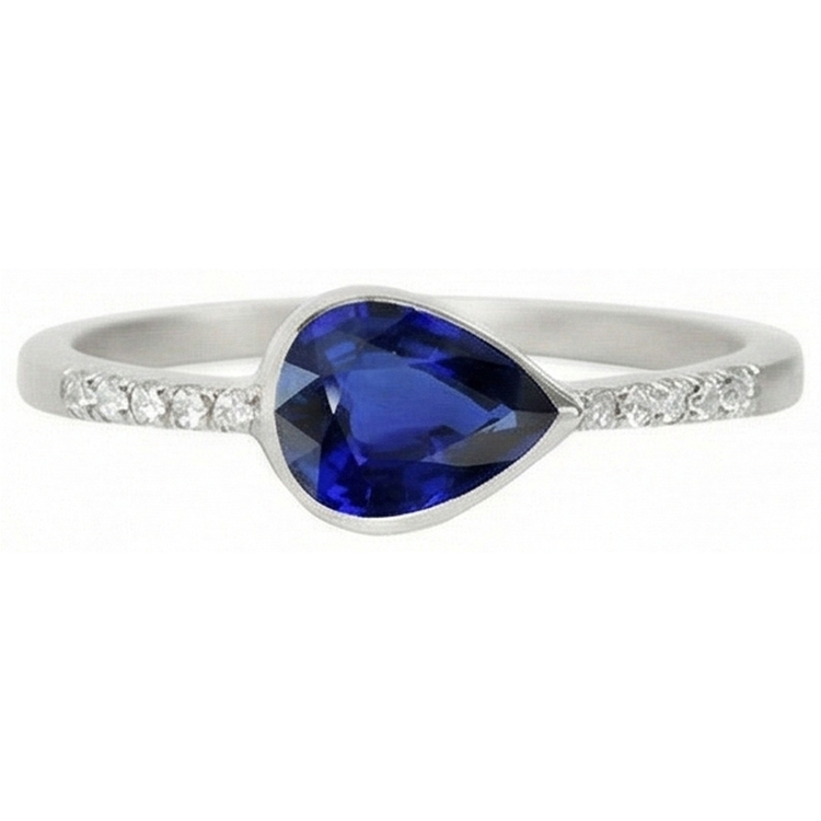 naturel pear diamant 2.50carats bague angle de côté